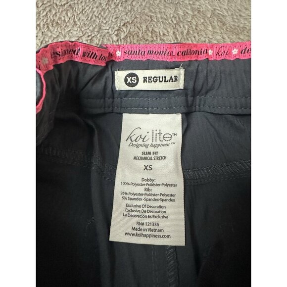 Koi Lite Scrub Pants Woman’s Peace Drawstring Charcoal Performance Stretch New - Picture 9 of 16